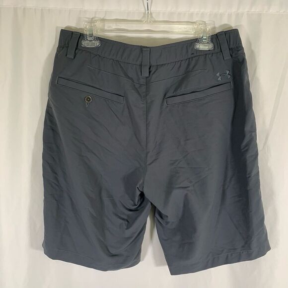 Under Armour Golf Shorts Men's 36 Grey Loose Chino Pockets 10" Inseam - Picture 8 of 9